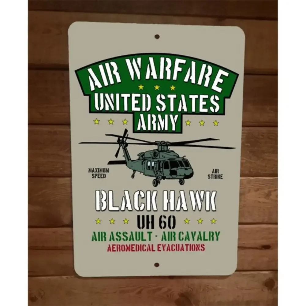 Air Warfare Military US Army Black Hawk‎ Air Cavalry 8x12 Metal Wall Sign